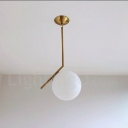Lámpara colgante contemporánea moderna de 1 luz con pantalla de vidrio