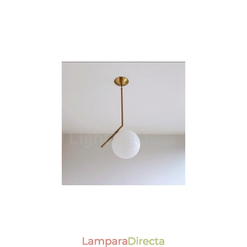 Lámpara colgante contemporánea moderna de 1 luz con pantalla de vidrio