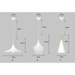 Lámpara colgante contemporánea moderna de 1 luz