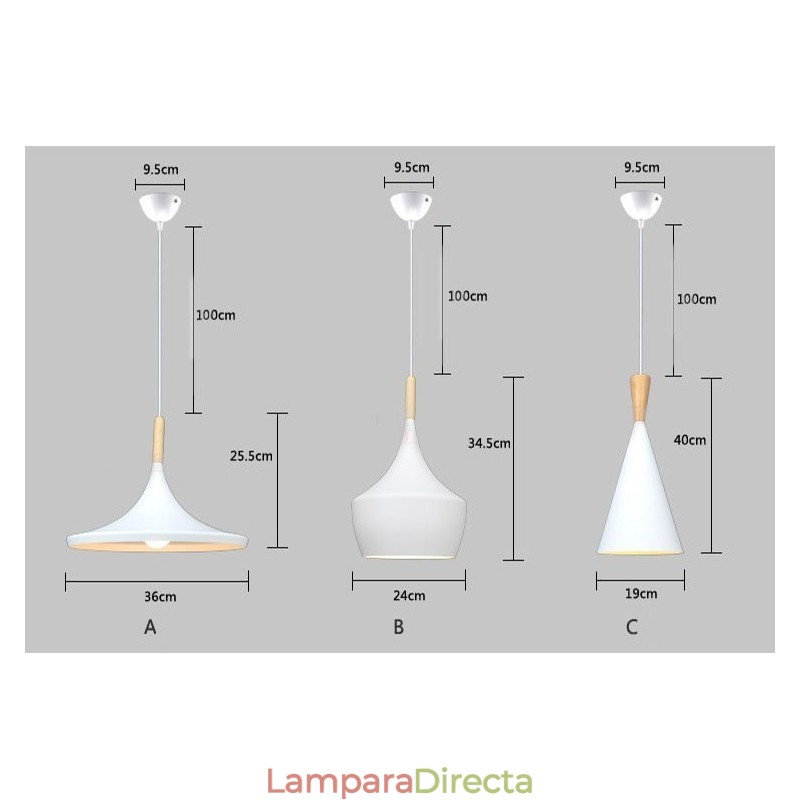 Lámpara colgante contemporánea moderna de 1 luz