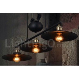 Lámpara colgante vintage de metal de 3 luces