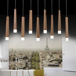 Lámpara colgante de madera contemporánea moderna de 1 luz