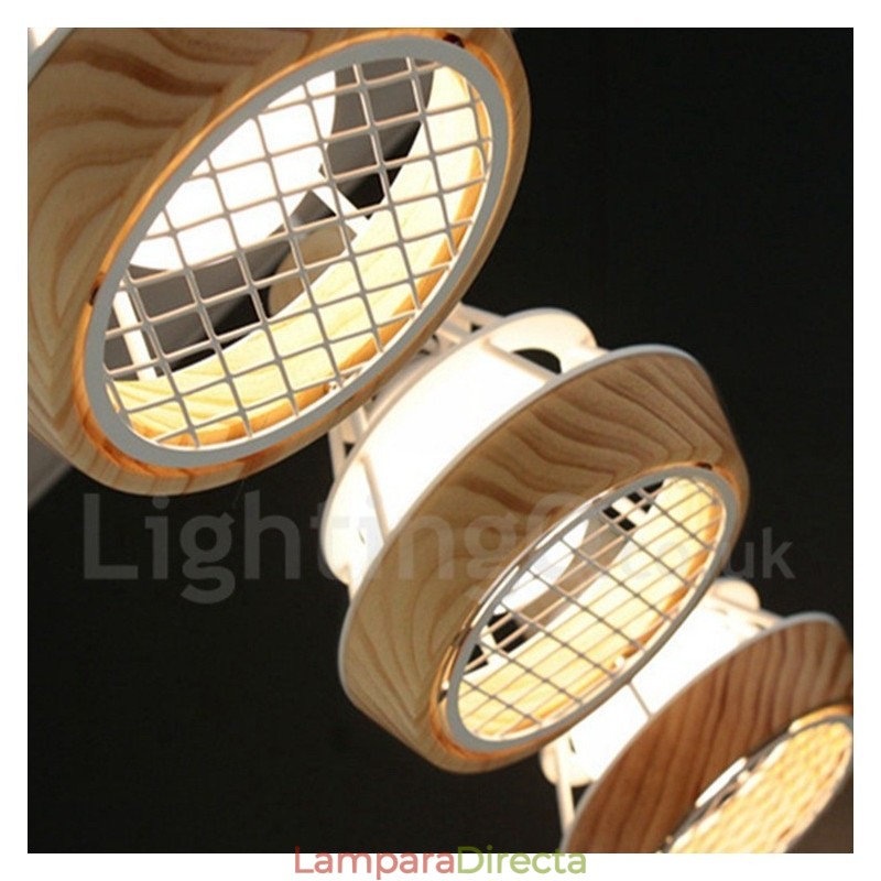 Lámpara colgante de madera y metal para comedor