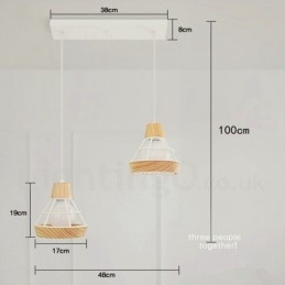 Lámpara colgante de madera y metal para comedor