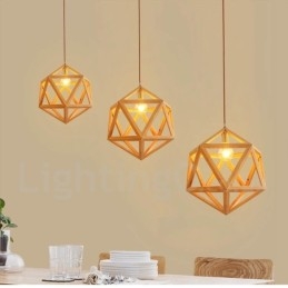 Lámpara colgante de madera contemporánea moderna de 1 luz