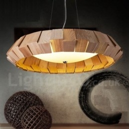 Lámpara colgante de madera contemporánea moderna