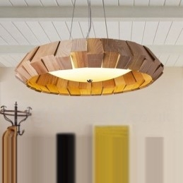 Lámpara colgante de madera contemporánea moderna
