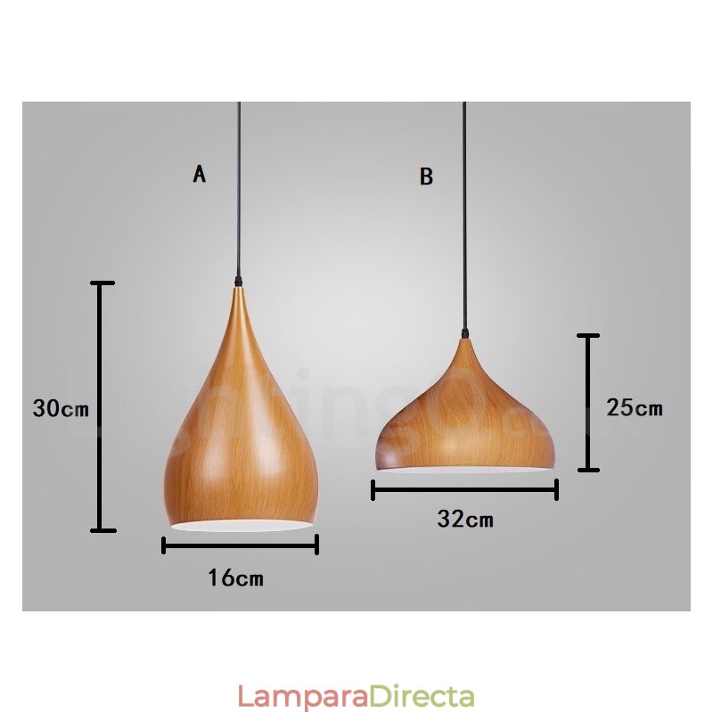 Lámpara colgante clásica tradicional de 1 luz