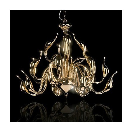Lámpara de araña moderna de 18 luces G4 con baño de oro Lámpara de araña moderna de 18 luces G4 con baño de oro