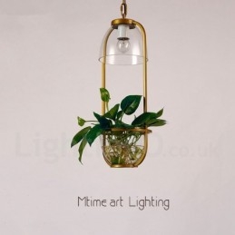 Lámpara colgante clásica tradicional de vidrio de una sola luz