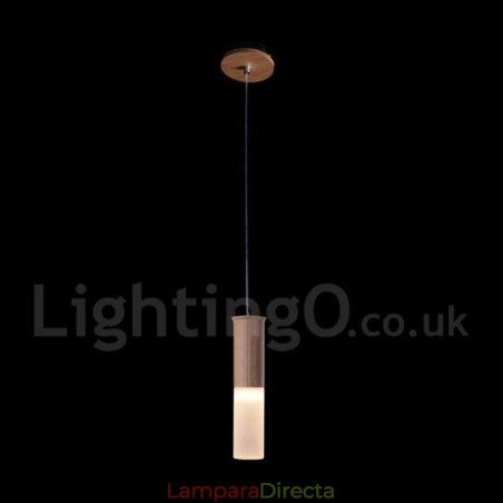 Lámpara colgante de madera moderna y contemporánea de una luz Lámpara colgante de madera moderna y contemporánea de una luz