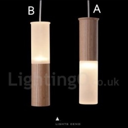 Lámpara colgante de madera moderna y contemporánea de una luz