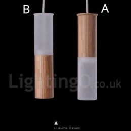 Lámpara colgante de madera moderna y contemporánea de una luz