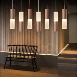 Lámpara colgante de madera moderna y contemporánea de 7 luces