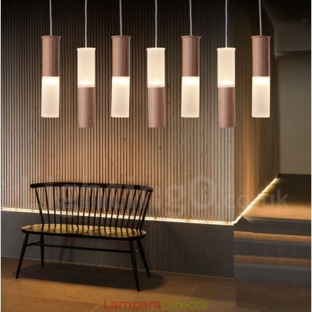 Lámpara colgante de madera moderna y contemporánea de 7 luces Lámpara colgante de madera moderna y contemporánea de 7 luces