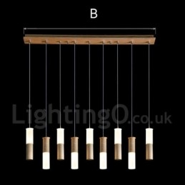 Lámpara colgante de madera moderna y contemporánea de 9 luces