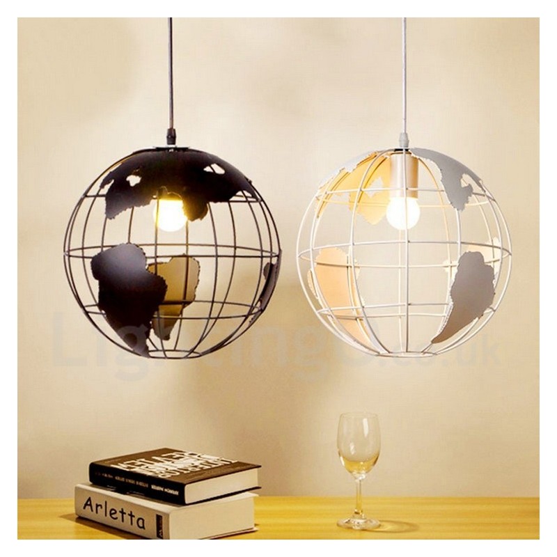 Lámpara colgante de metal con forma de globo vintage de estilo campestre