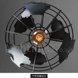 Lámpara colgante de metal con forma de globo vintage de estilo campestre