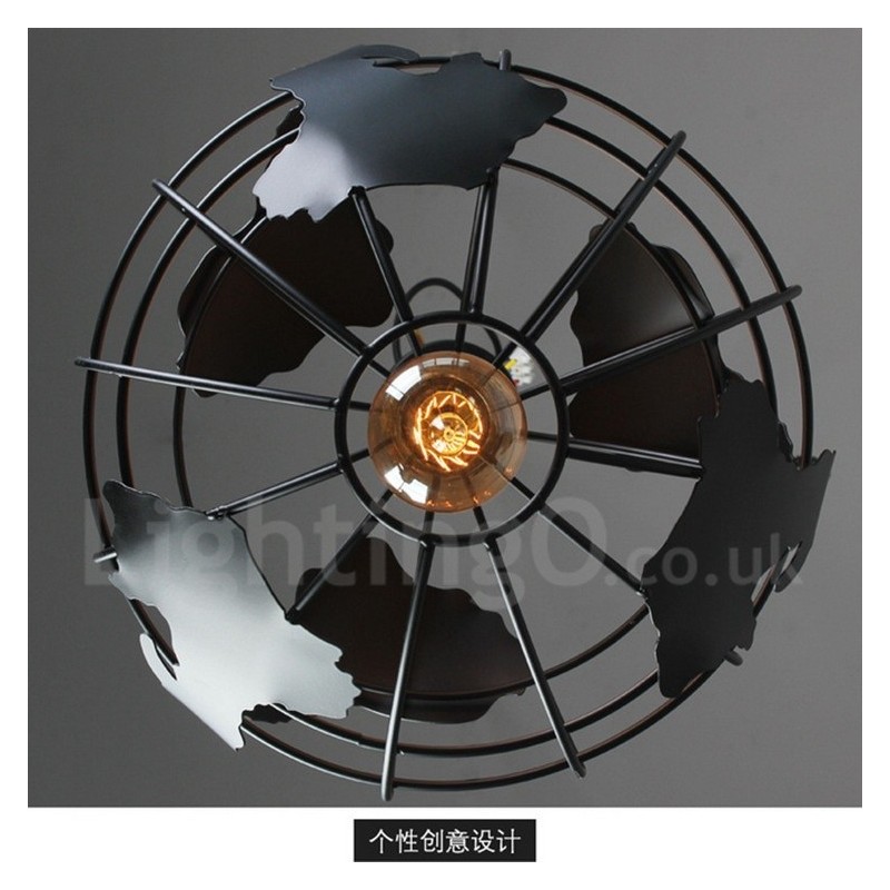 Lámpara colgante de metal con forma de globo vintage de estilo campestre