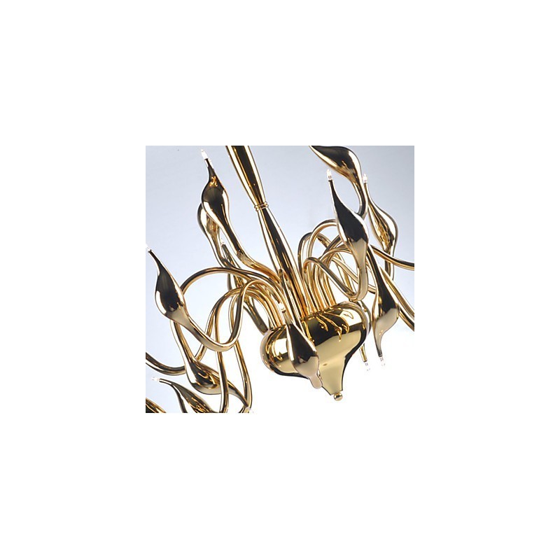 Lámpara de araña moderna de 18 luces G4 con baño de oro