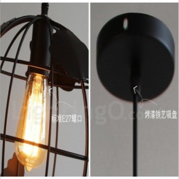 Lámpara colgante de metal con forma de globo vintage de estilo campestre