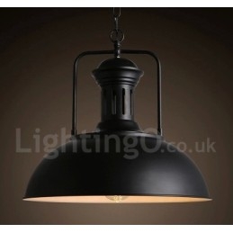 Lámpara colgante vintage de metal estilo country negro