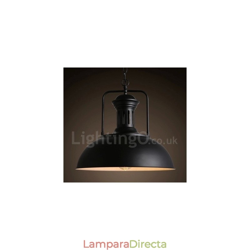 Lámpara colgante vintage de metal estilo country negro