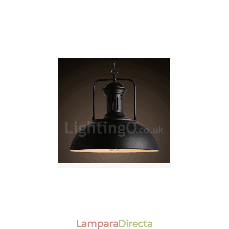 Lámpara colgante vintage de metal estilo country negro