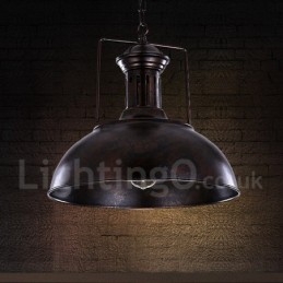 Lámpara colgante vintage de metal estilo country negro
