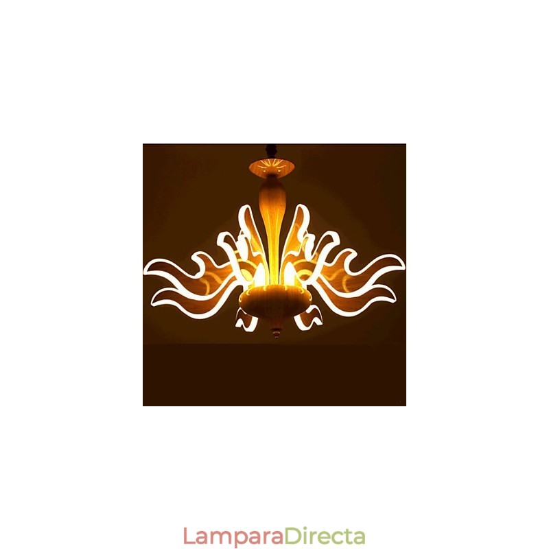 El arte de la imitación de veta de madera importada de acrílico chino simple lámpara de araña