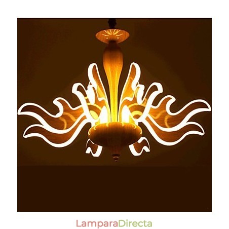 El arte de la imitación de veta de madera importada de acrílico chino simple lámpara de araña El arte de la imitación de veta de madera importada de acrílico chino simple lámpara de araña