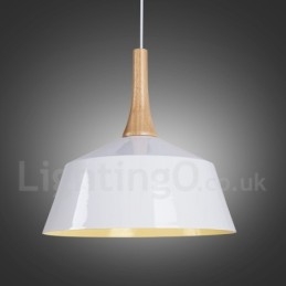 Lámpara colgante moderna contemporánea de madera y metal