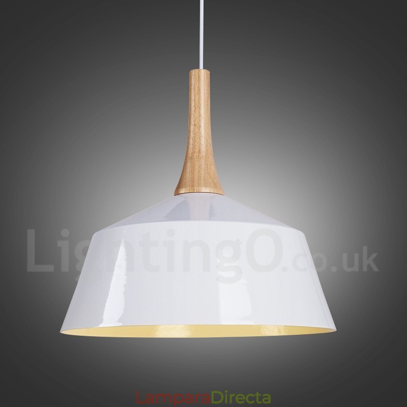 Lámpara colgante moderna contemporánea de madera y metal