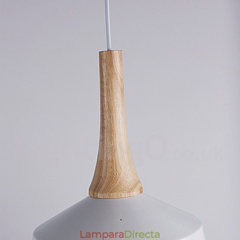 Lámpara colgante moderna contemporánea de madera y metal
