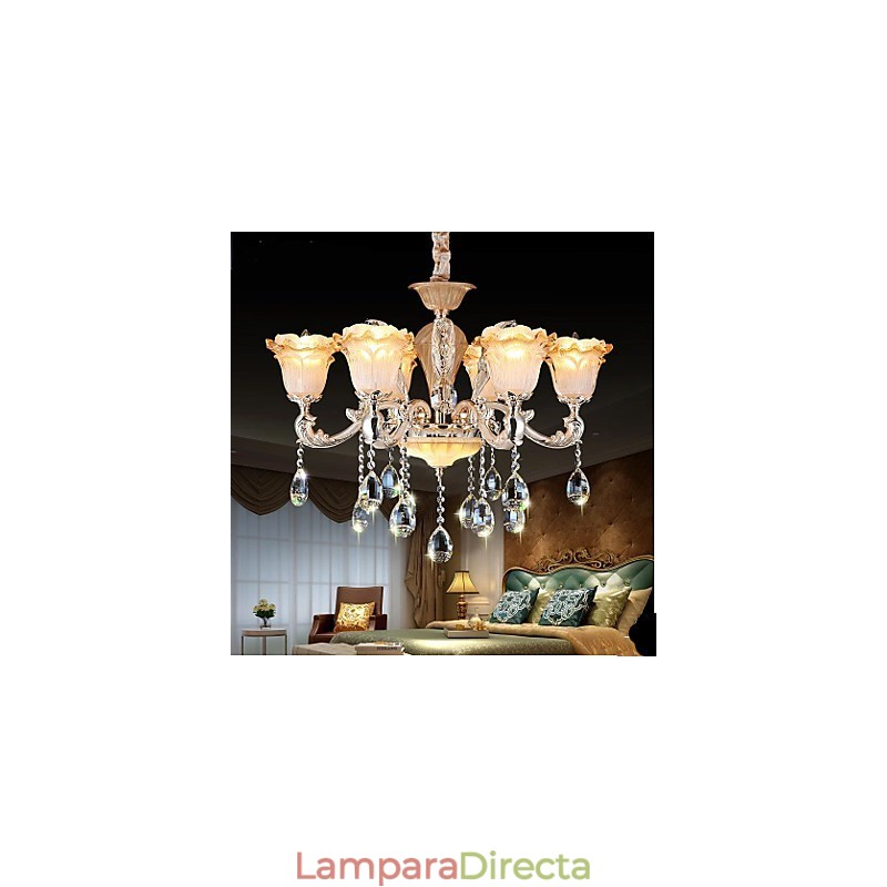 Lámpara colgante de cristal retro de estilo europeo Lámpara americana