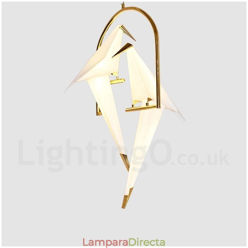 Lámpara colgante moderna contemporánea de 2 luces con diseño de grulla de papel