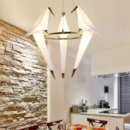 Lámpara colgante moderna contemporánea de 3 luces con grulla de papel