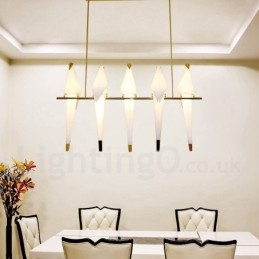 Lámpara colgante moderna contemporánea de 5 luces con forma de grulla de papel