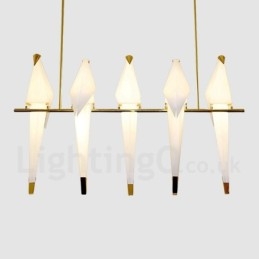 Lámpara colgante moderna contemporánea de 5 luces con forma de grulla de papel