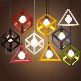 Lámpara colgante moderna contemporánea de metal multicolor de 1 luz