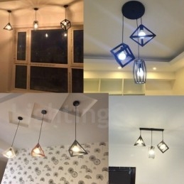 Lámpara colgante moderna contemporánea de metal multicolor de 1 luz