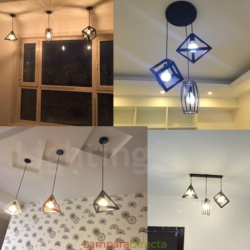 Lámpara colgante moderna contemporánea de metal multicolor de 1 luz
