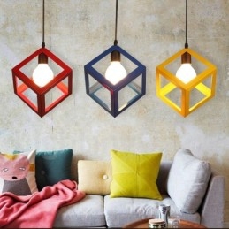 Lámpara colgante moderna contemporánea de metal multicolor de 1 luz