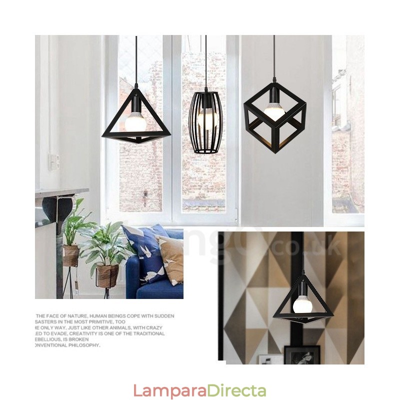 Lámpara colgante moderna contemporánea de metal multicolor de 1 luz