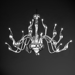 Lámpara de araña moderna de 18 luces G4 con acabado cromado