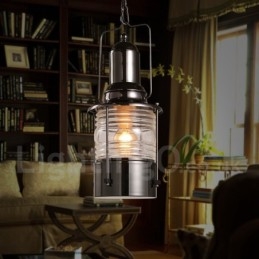 Lámpara colgante de cobre con una luz estilo farol retro vintage