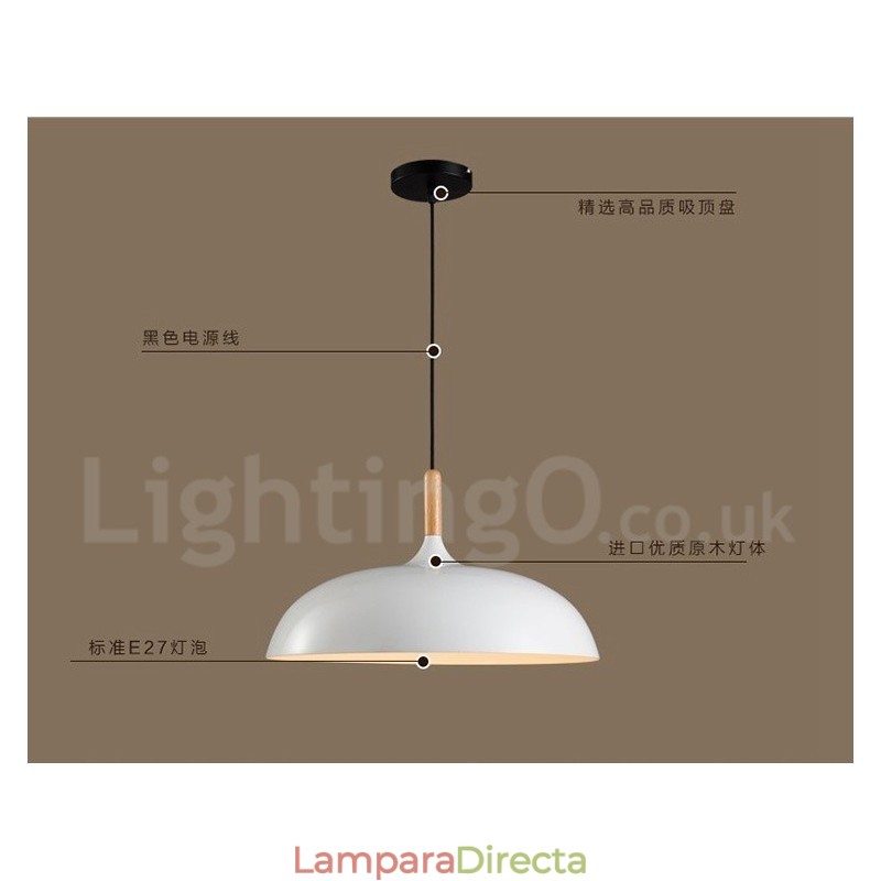 Lámpara colgante de metal moderna contemporánea de 1 luz para dormitorio