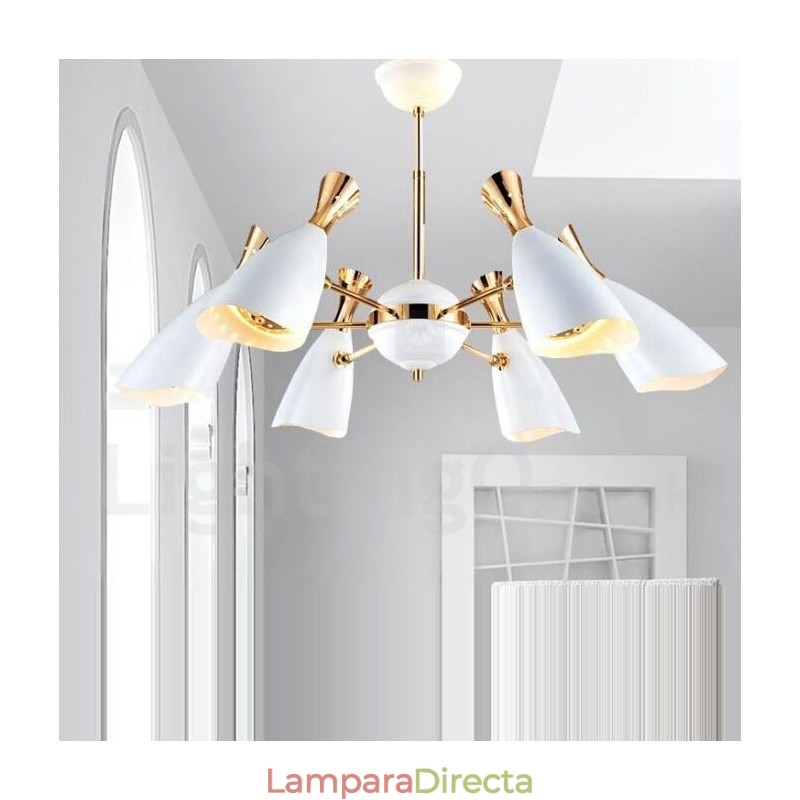 Lámpara de araña moderna contemporánea de 6 luces