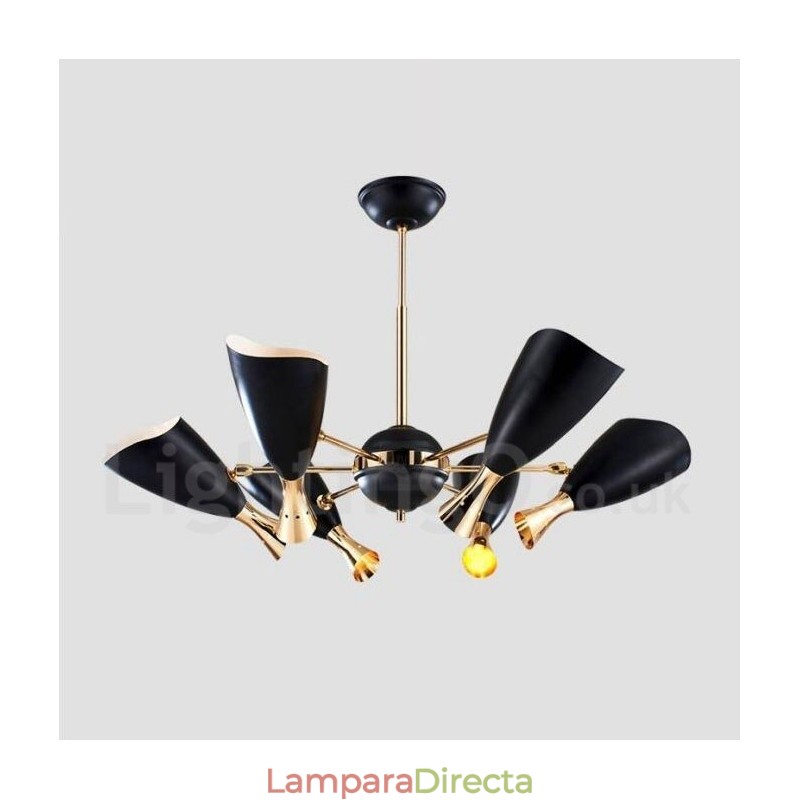 Lámpara de araña moderna contemporánea de 6 luces