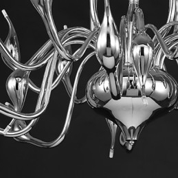Lámpara de araña moderna de 18 luces G4 con acabado cromado